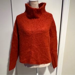 Frances Valentine Fiery Red Turtleneck Sweater